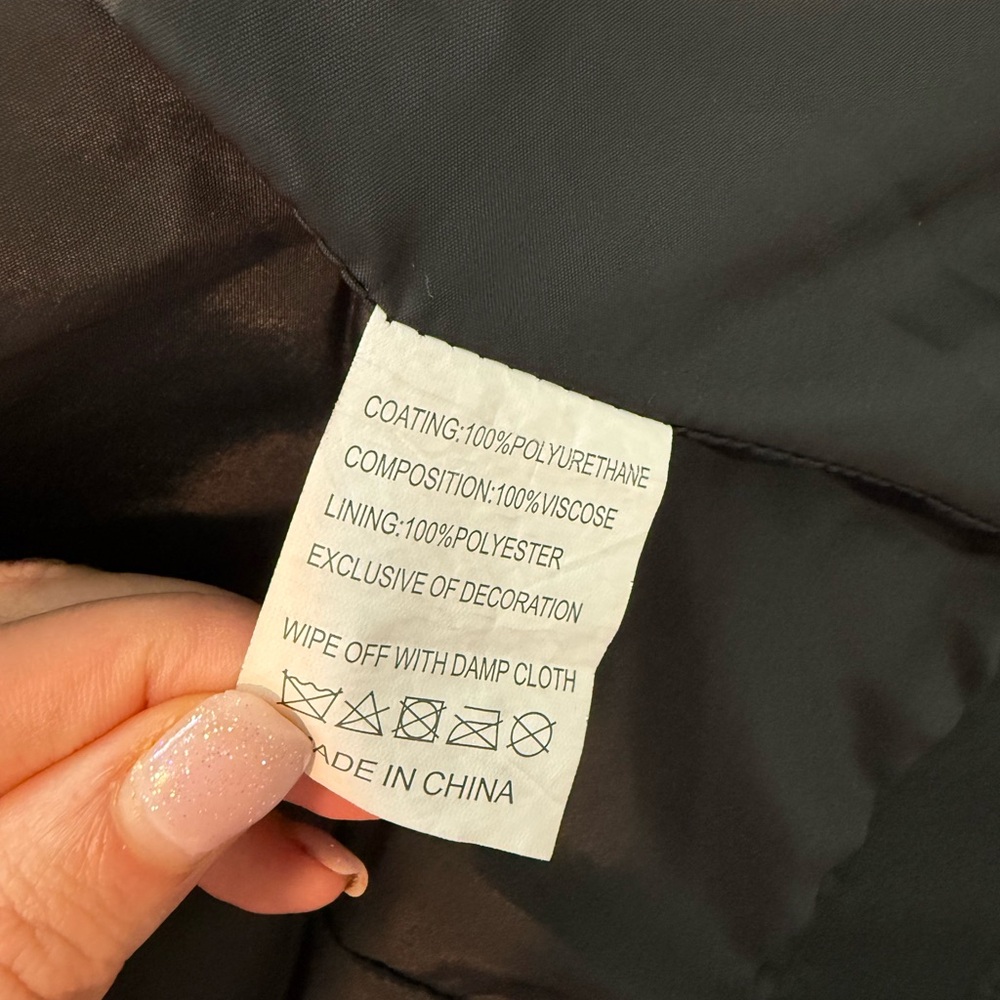 Black Faux Leather Biker Jacket - Picture 7 of 7